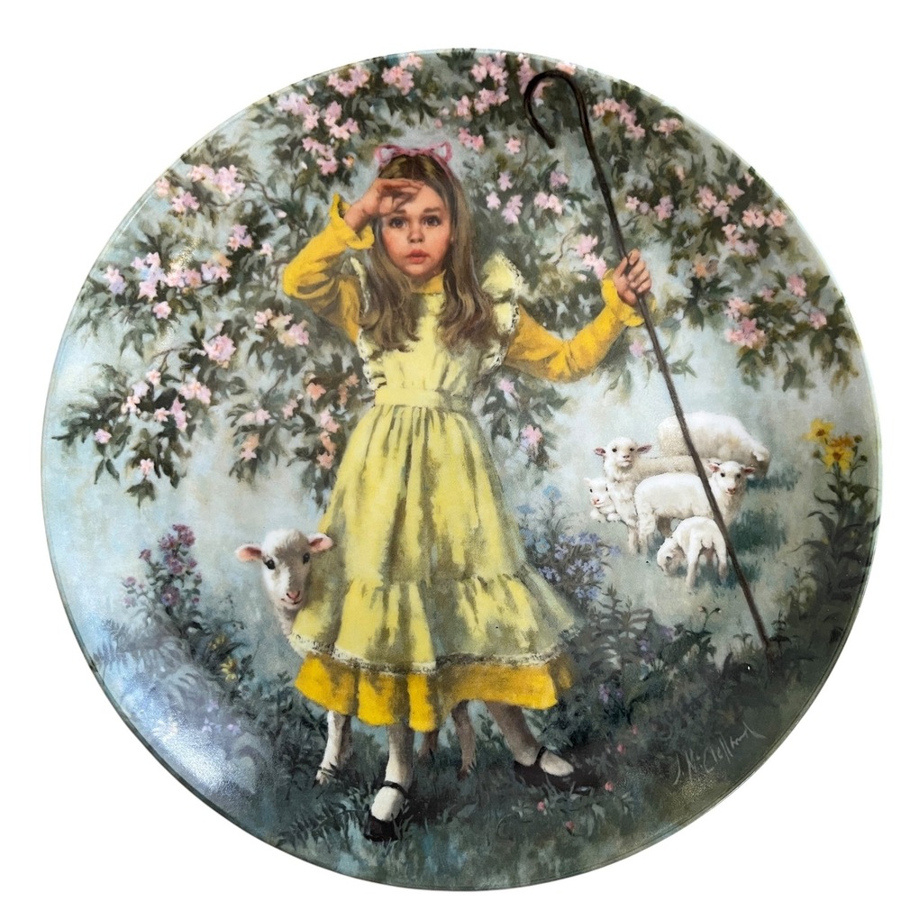 Reco 1983 Little Bo Peep Collector Plate John McClelland Mother Goose COA Box